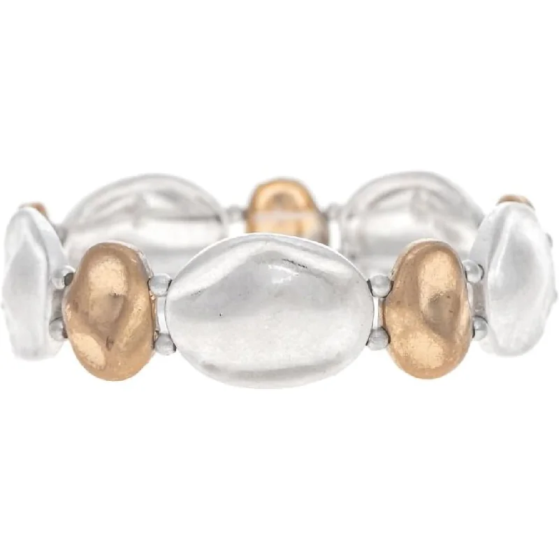 Rain :  Two Tone Organic Shapes Bracelet