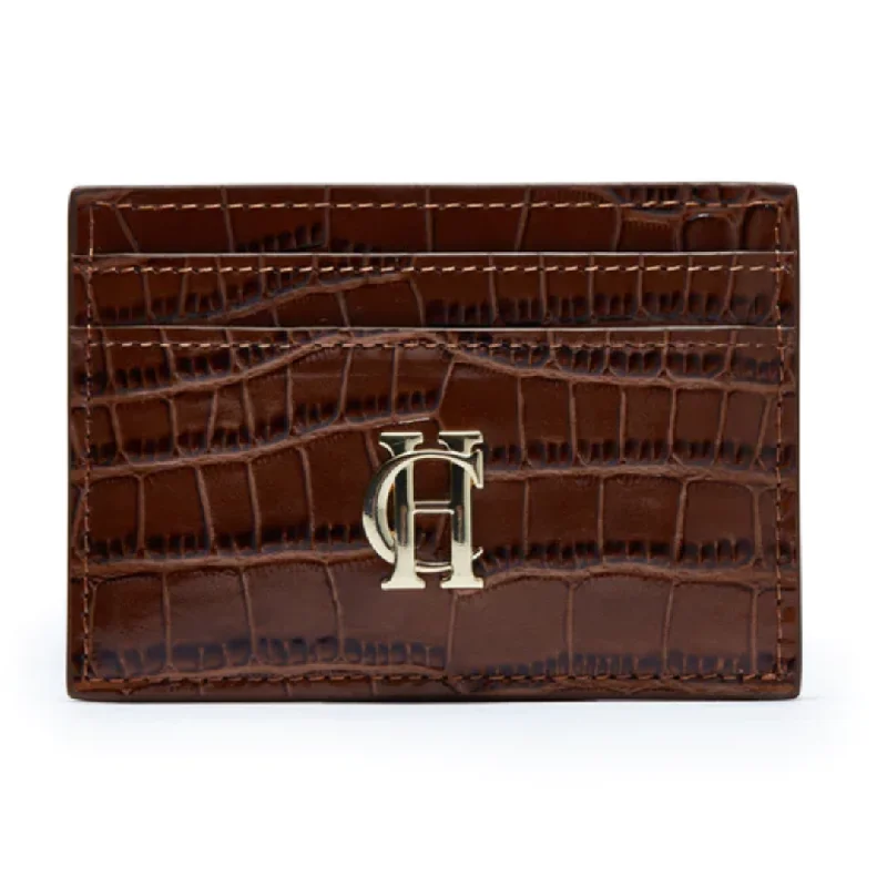 Holland Cooper Chelsea Card Holder - Tan Croc