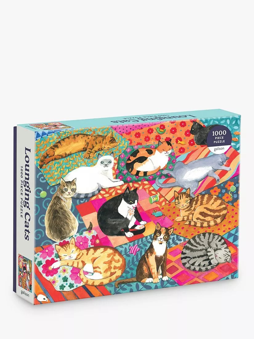 Galison Lounging Cats Jigsaw Puzzle, 1000 Pieces