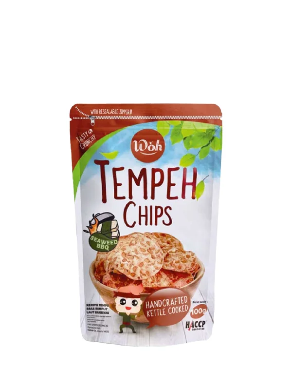 WOH TEMPEH CHIPS SEAWEED BBQ 100G