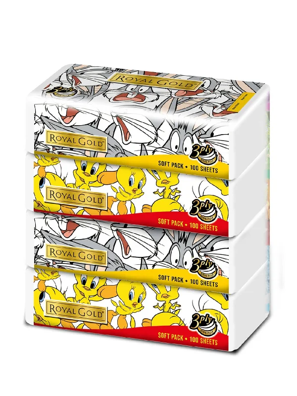 ROYAL GOLD LOONEY TUNES SOFT PACK 3PLY 4X100S