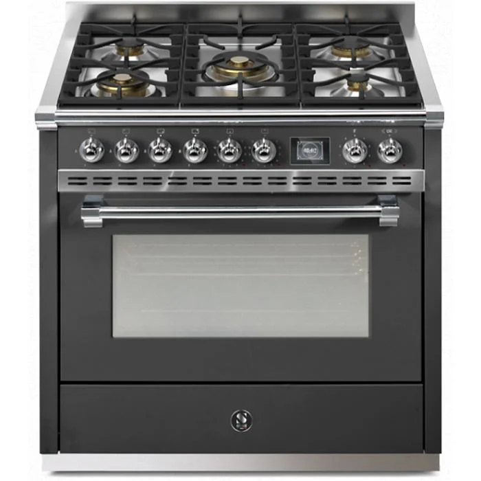 Steel Ascot 90 Dual-Fuel Range with 5 Burners AQ9S-4M-AN-C