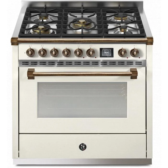 Steel Ascot 90 Dual-Fuel Range with 5 Burners AQ9S-4M-NA-B