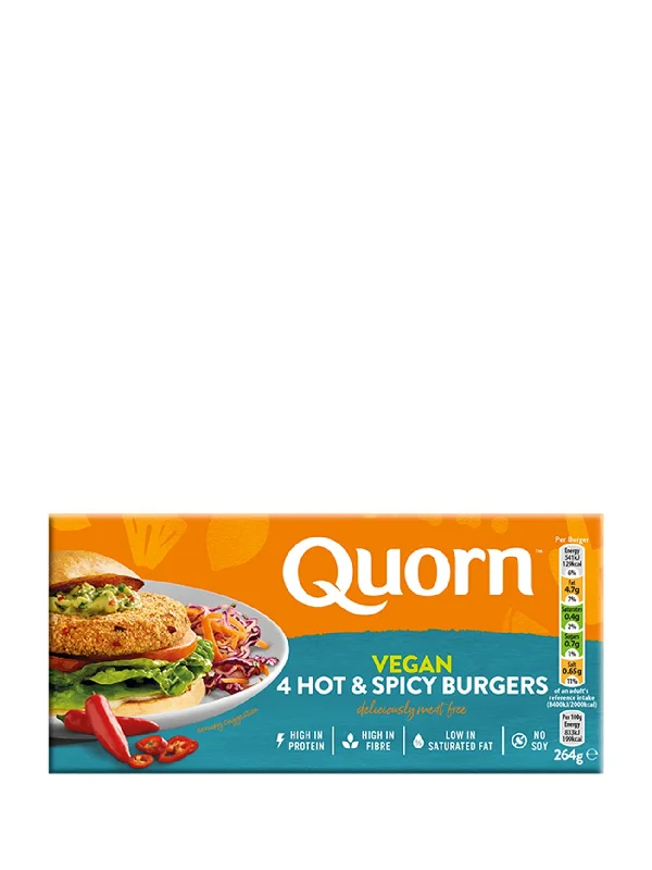 QUORN VEGAN HOT & SPICY BURGER 264G