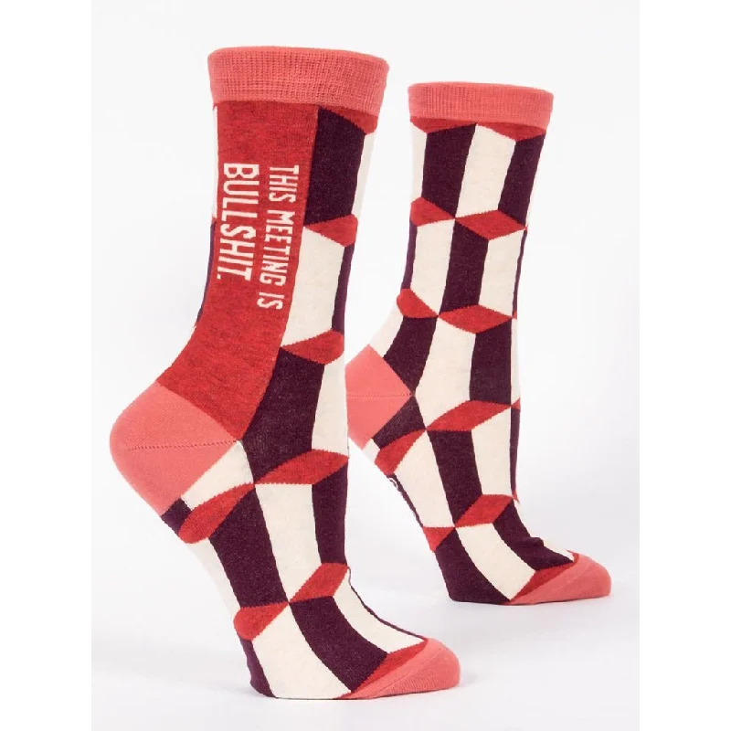 Blue Q : "This Meeting Is Bullshit" Women's Crew Socks