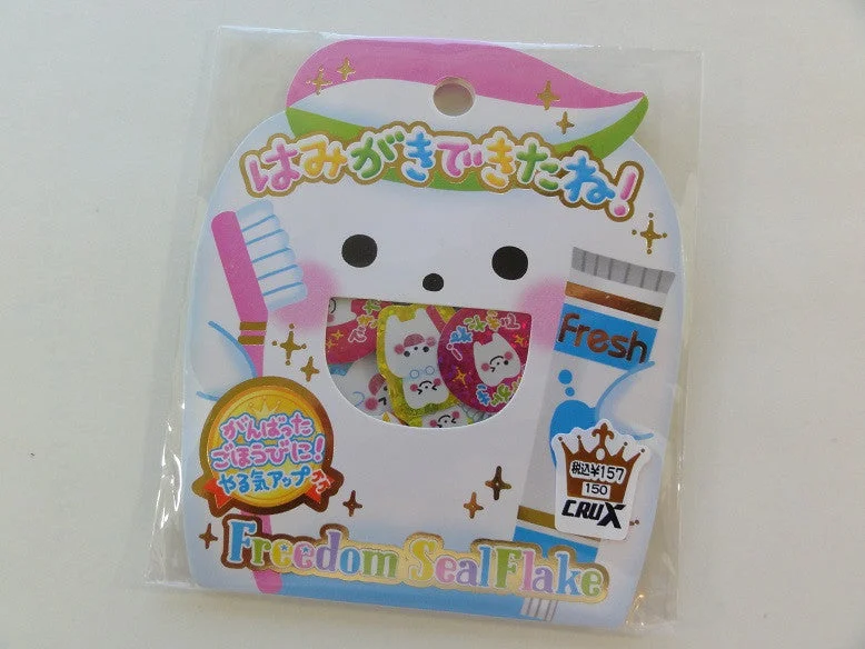 VHTF Rare Collectible Cute Kawaii Crux Tooth Smile Dentist Flake Stickers Sack - Vintage