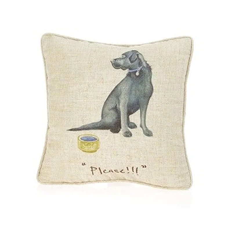 Orchid Designs Black Labrador Please Cushion