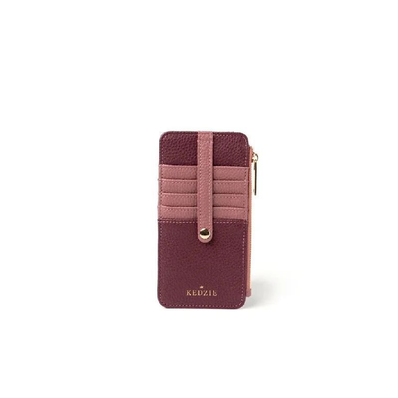 Kedzie : Essentials Only Zippered Wallet in Wine