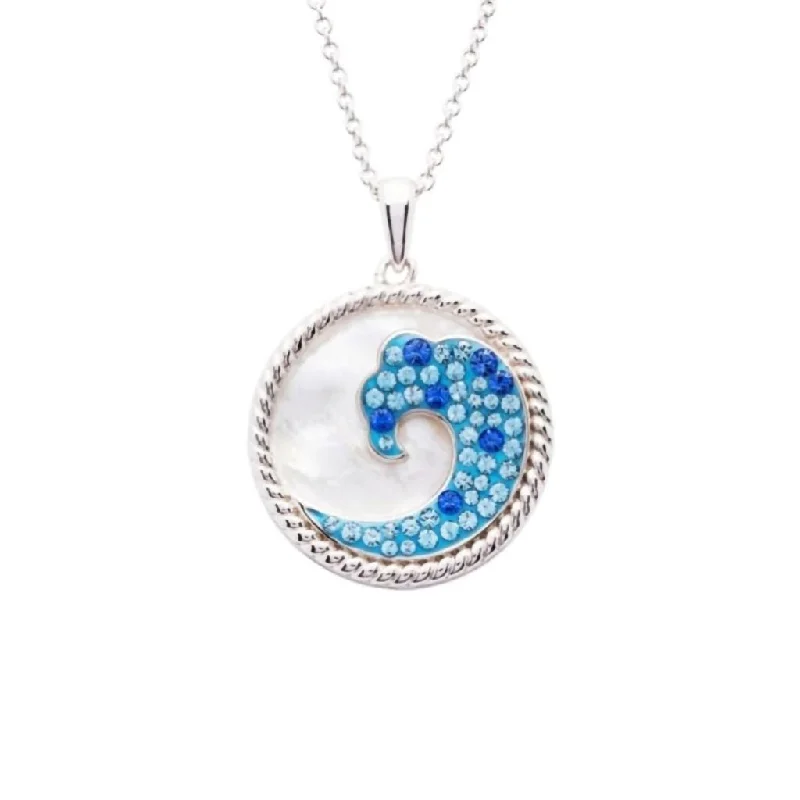 Ocean : Blue Wave Mother of Pearl Pendant