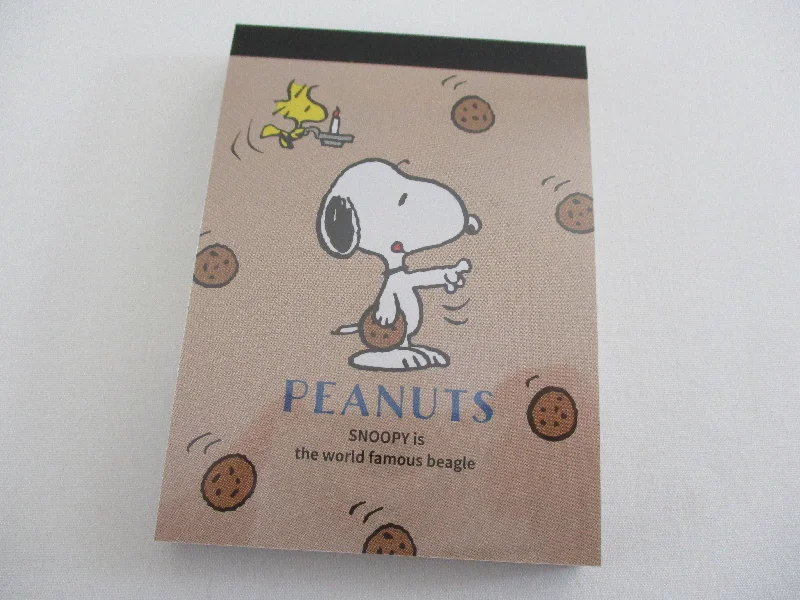 Cute Kawaii Peanuts Snoopy Mini Notepad / Memo Pad - Classic C Cookies - Stationery Designer Paper Collection