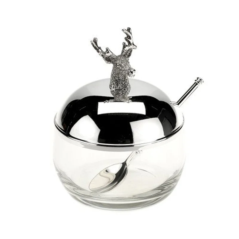 Orchid Designs Stag Jam Jar And Spoon