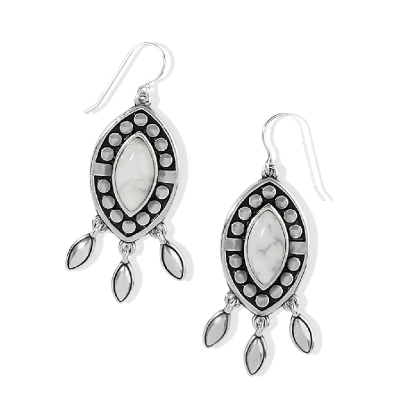 Brighton : Pebble Dot Dream Howlite French Wire Earrings in Silver - White