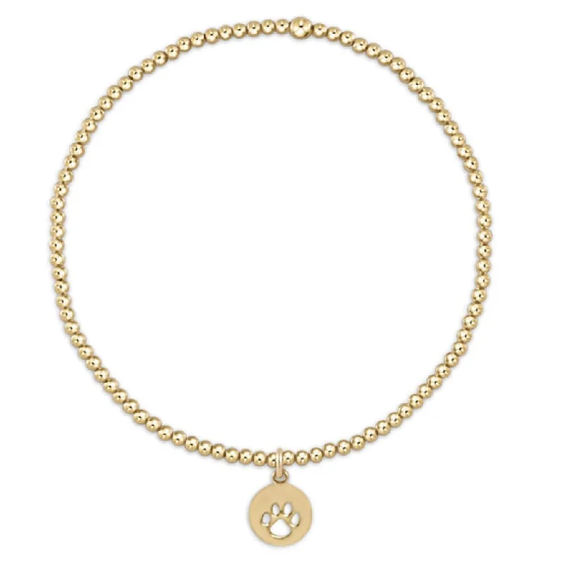 enewton design :  Classic Gold 2mm Bead Bracelet - paw print small gold disc