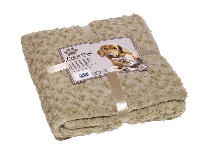 70981-02 NOBBY Fleece Plaid "SUPER SOFT" beige M 100 x 150 cm