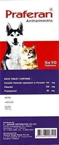 Praferan-Anti Worms for Dogs&Cats (1 Tablet)