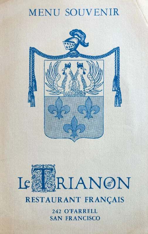 (*NEW ARRIVAL*) (Menu) Le Trianon Restaurant Français