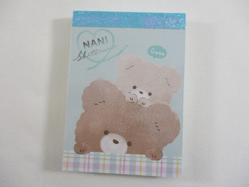 Cute Kawaii Q-Lia Bear Nani Mini Notepad / Memo Pad - Stationery Design Writing Collection