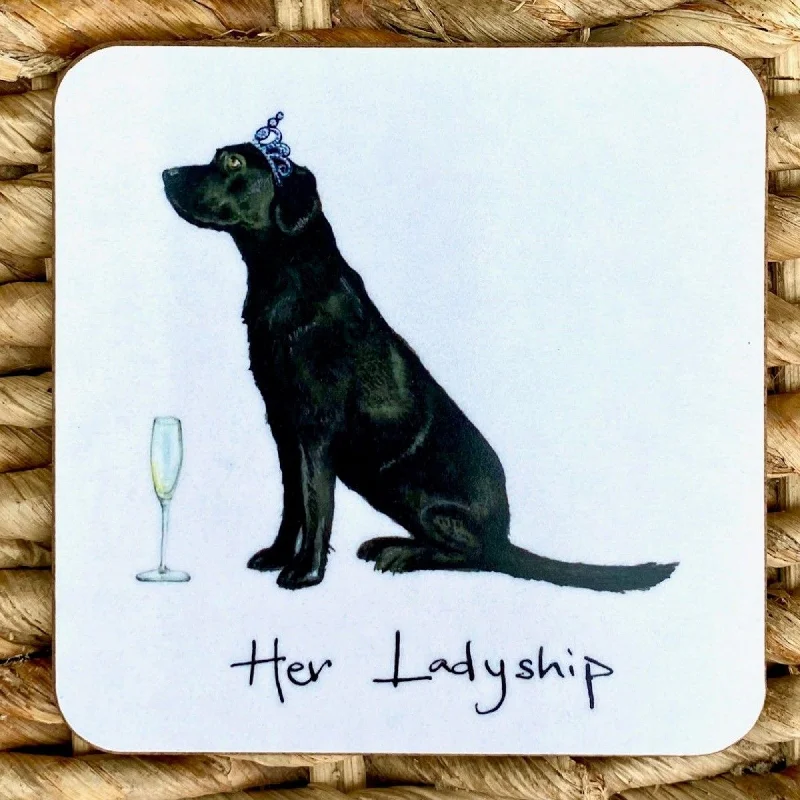 Orchid Designs Black Labrador Her Ladyship Coaster