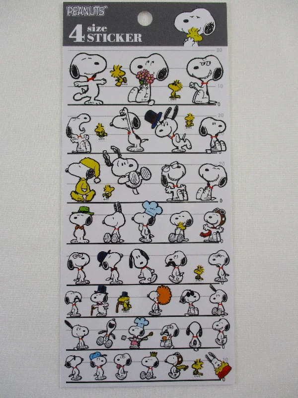 Cute Kawaii Kamio Peanuts Snoopy Sticker Sheet A - for Journal Planner Craft Agenda Scrapbook Stationery Schedule