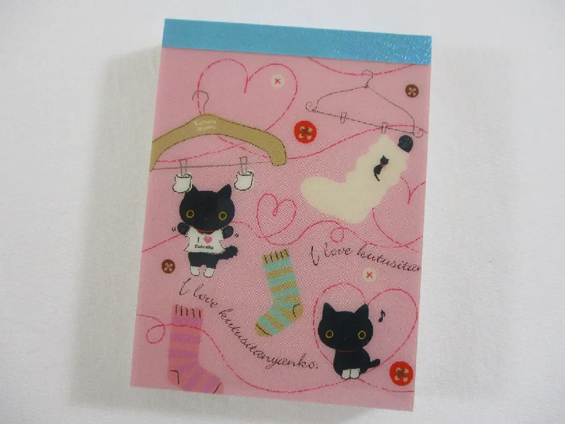 Cute Kawaii San-X Kutusita Nyanko Cat Mini Notepad / Memo Pad - D - Vintage and Rare