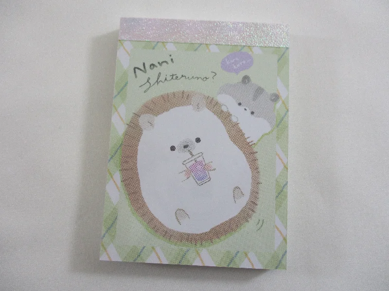 Cute Kawaii Q-Lia Hedgehog Nani Mini Notepad / Memo Pad - Stationery Design Writing Collection