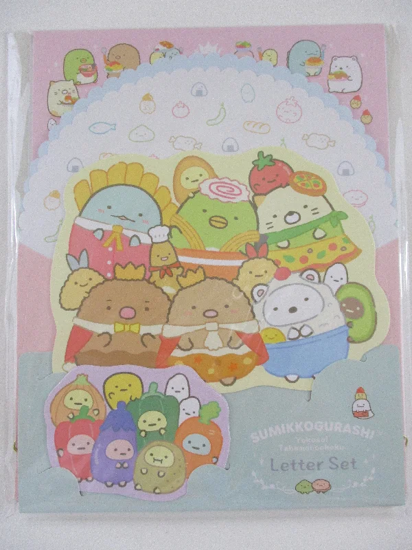 Cute Kawaii San-X Sumikko Gurashi Vegetable Food Diecut Letter Set Pack - 2023 Stationery Writing Paper Envelope Penpal