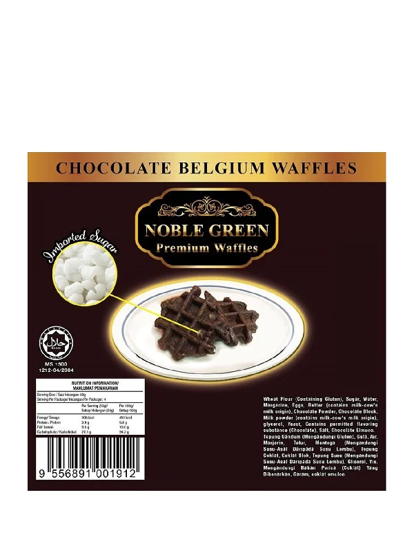 NOBLE GREEN BELGIUM WAFFLES CHOCOLATE 4X50G