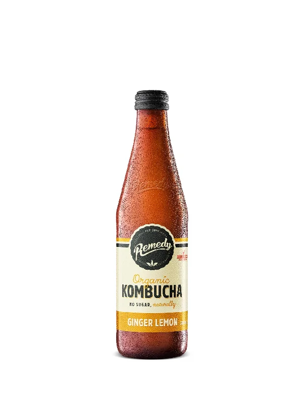 REMEDY ORGANIC KOMBUCHA GINGER LEMON 330ML