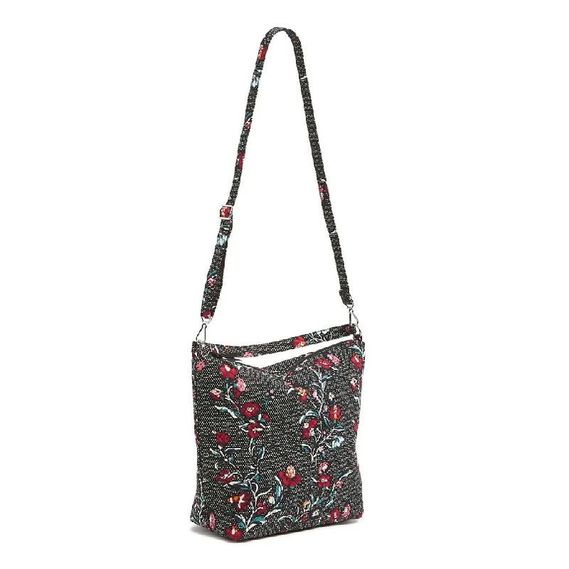 Vera Bradley : Oversized Hobo Shoulder Bag in Perennials Noir Dot