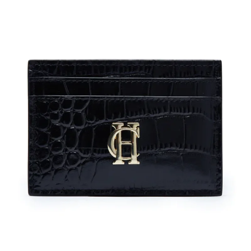 Holland Cooper Chelsea Card Holder - Black Croc