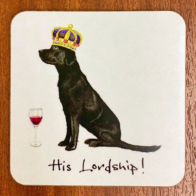 Orchid Designs Black Labrador His Lordship Coaster