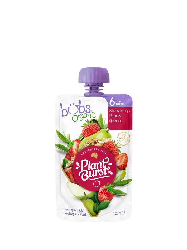 ORG BUBS STRAWBERRY PEAR & QUINOA 120G