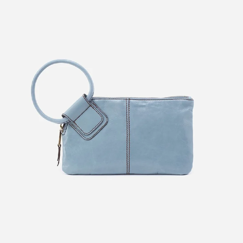 HOBO : Sable Wristlet in Polished Leather - Cornflower