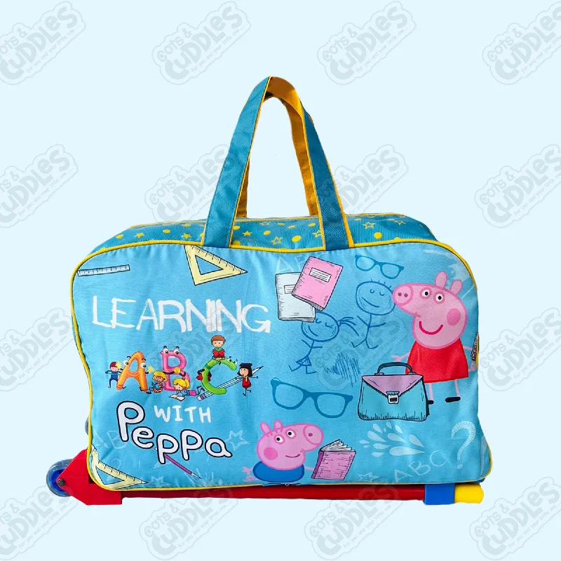 Cartoon-Themed Duffel Bag with Trolley For Kids (Peppa Pig)