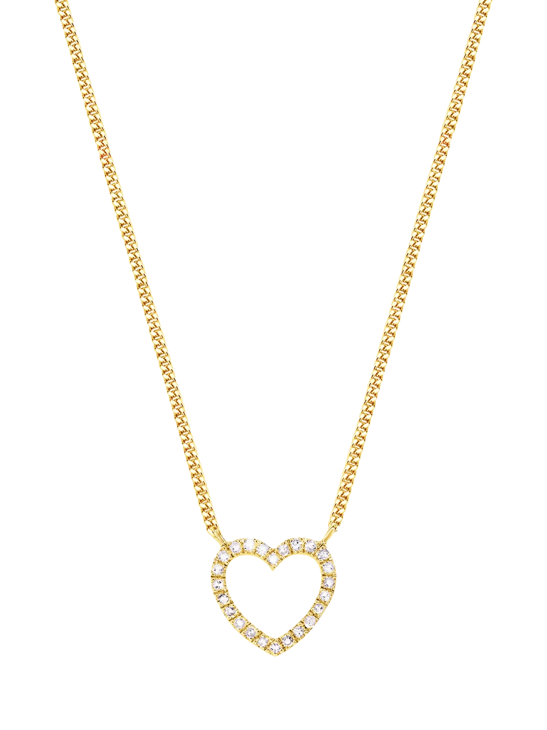 DPT Antwerp Heart of Diamonds Pendant Necklace, Gold