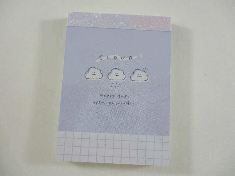 Cute Kawaii Q-Lia Happy Day Series - Clouds Mini Notepad / Memo Pad - Stationery Designer Paper Collection