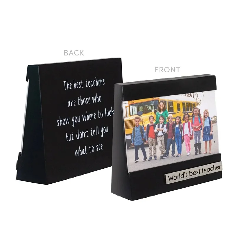 Malden : World's Best Teacher Wedge Picture Frame with Sentiment - 4"x6"