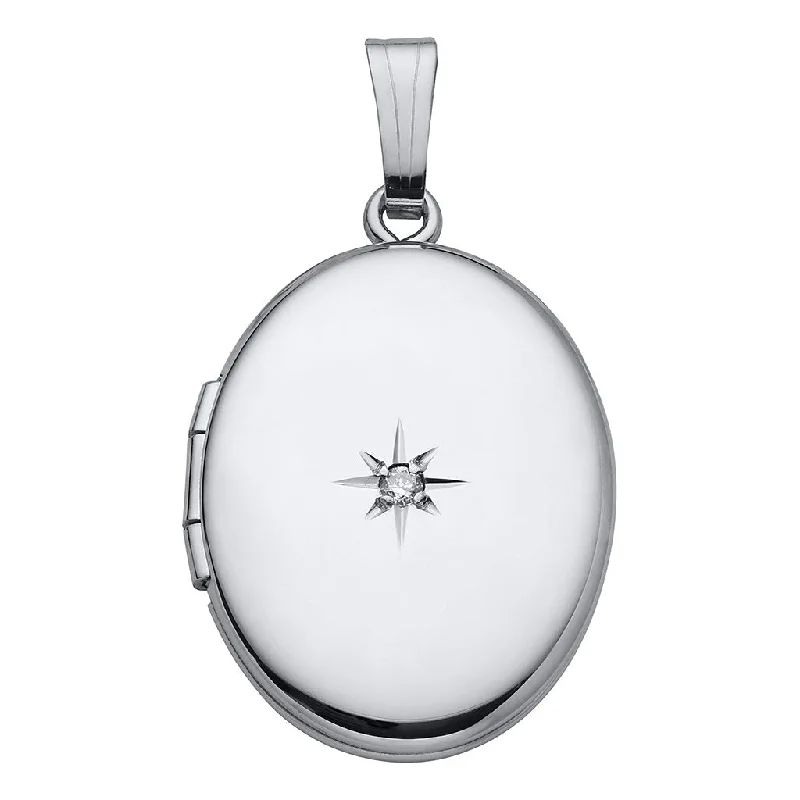 LeStage® Cape Cod : Adult Sterling Silver Diamond Locket