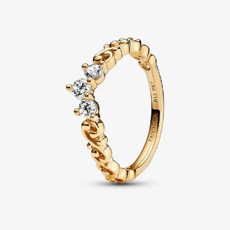 PANDORA : Regal Swirl Tiara Ring - Gold Plated