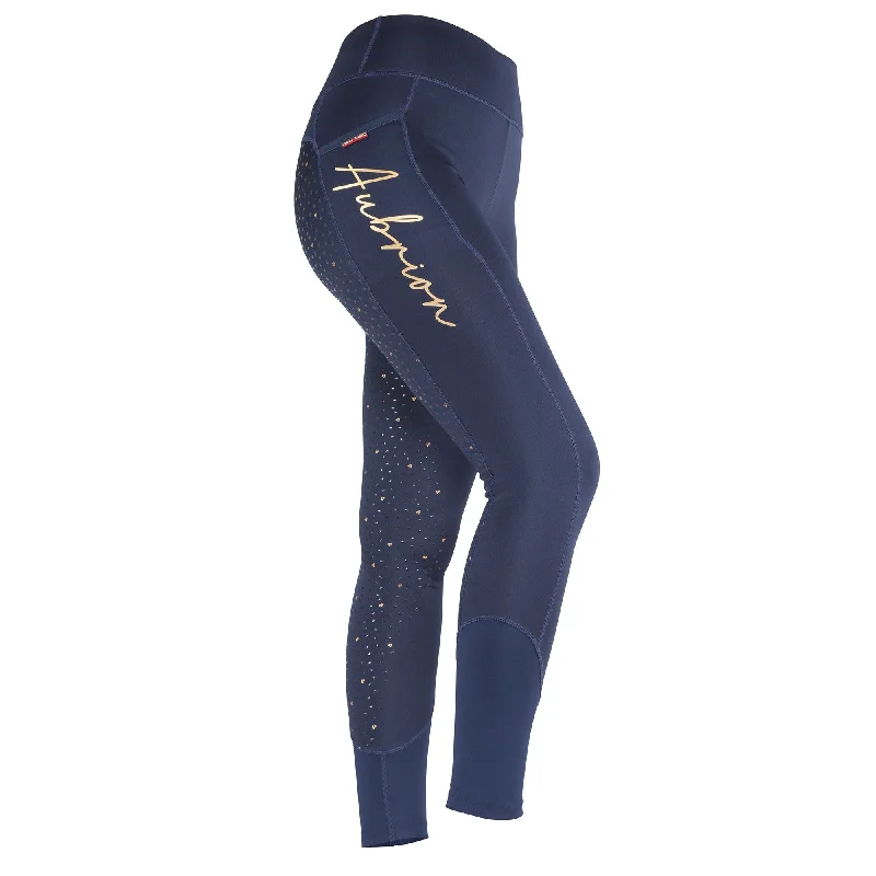 Aubrion Ladies Team Shield Riding Tights - Navy