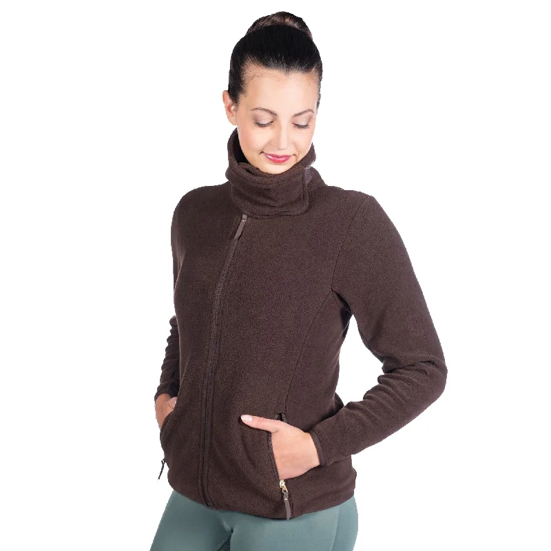 Hkm Ladies Basil Fleece Jacket - Dark Brown