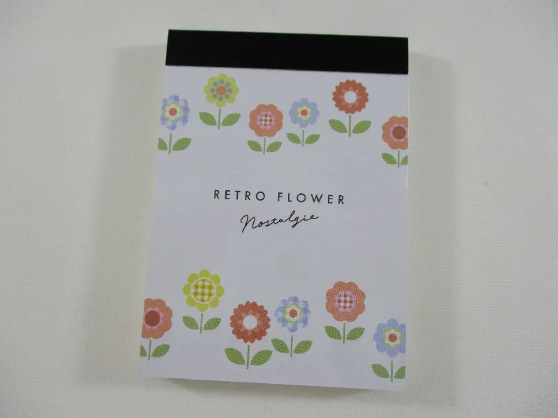 Cute Kawaii Crux Flowers Retro Nostalgia Mini Notepad / Memo Pad - Stationery Designer Paper Collection