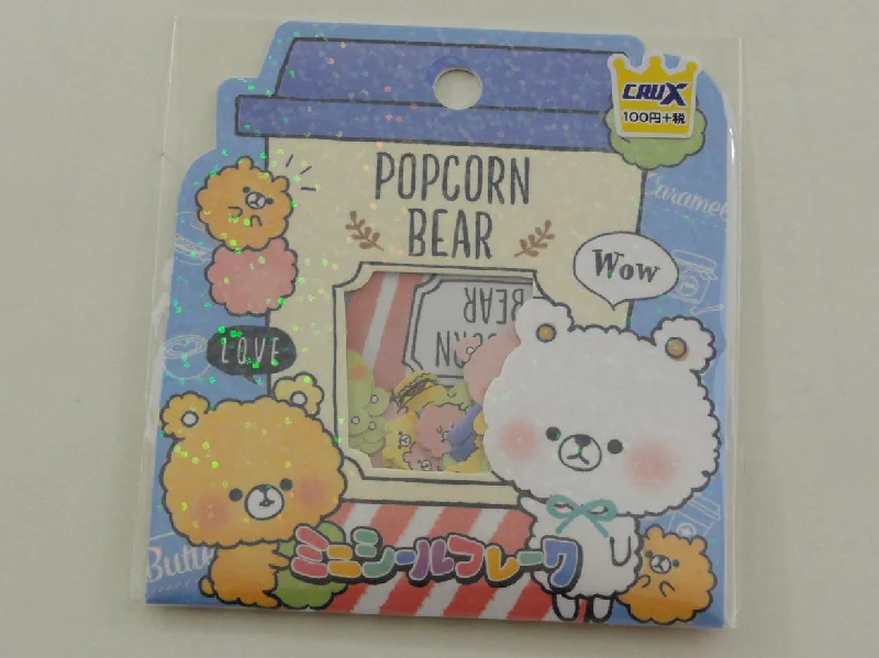 Cute Kawaii Crux Popcorn Bear Flake Stickers Sack