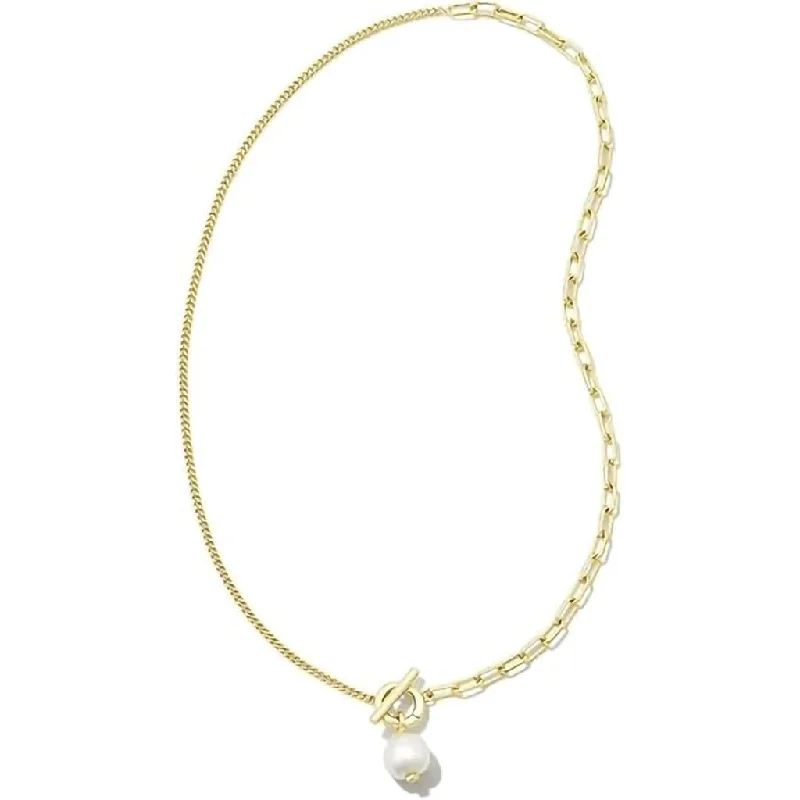 Kendra Scott :  Pearl Gold Chain Necklace - White Pearl