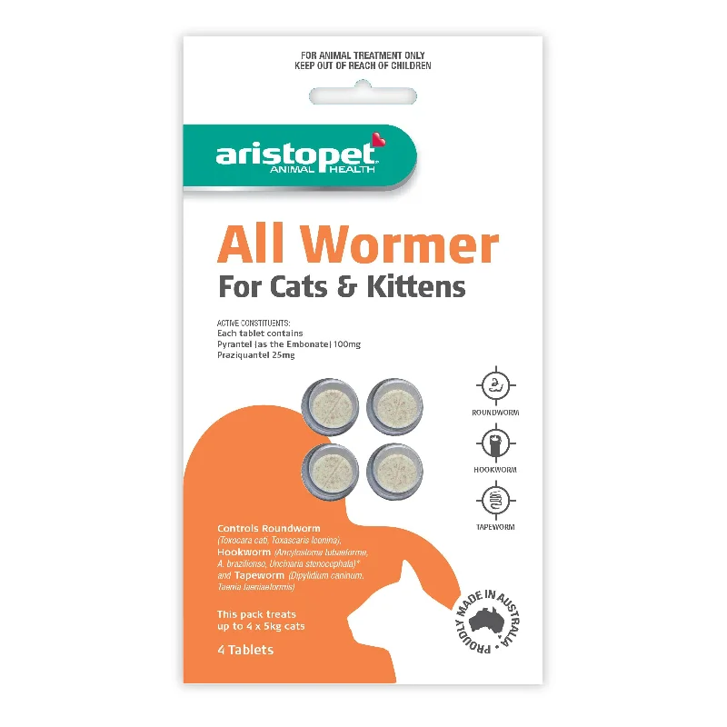 Aristopet All Wormer Tablets for Cats and Kittens 4 Pack