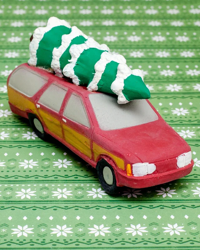 Christmas Tree Station Wagon Latex Dog Toy