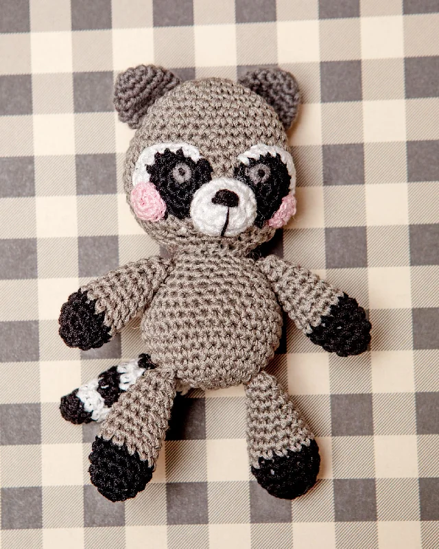 Rowdy The Trash Panda Raccoon Organic Knit Dog Toy